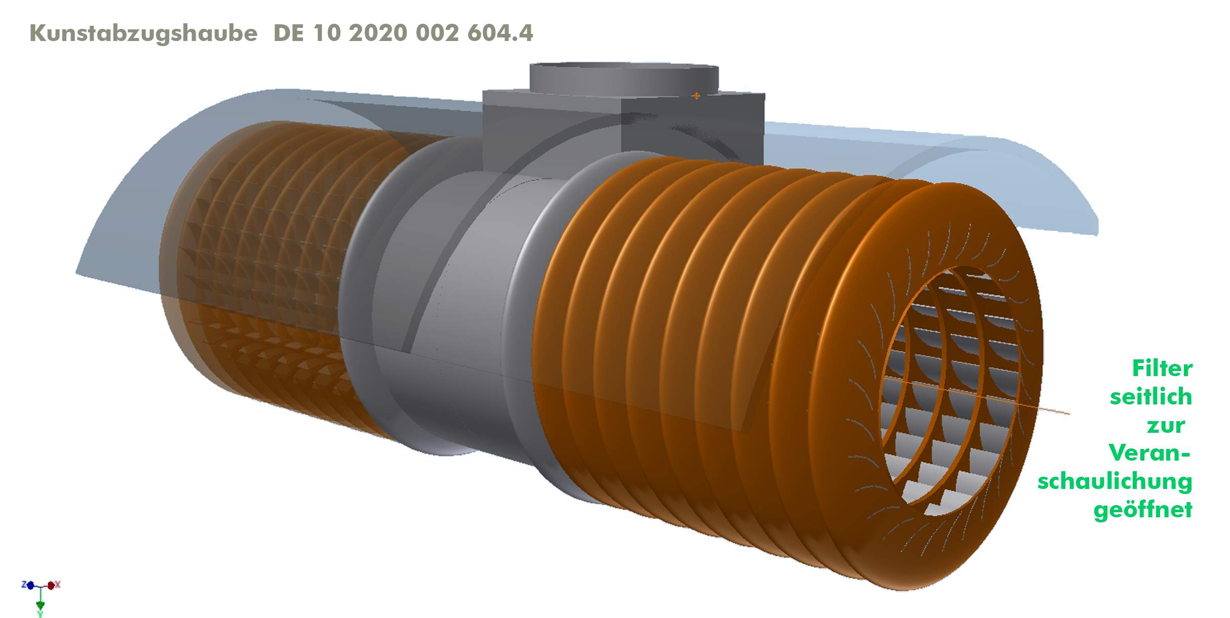 Kunstabzugshaube Renderung DE 10 2020 002 604.4